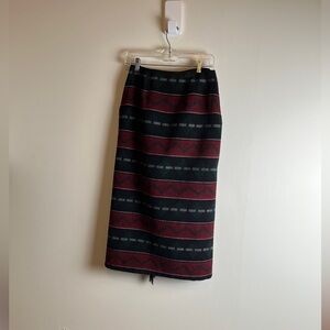 Vintage Roo Crossing Aztec Wrap Midi Skirt